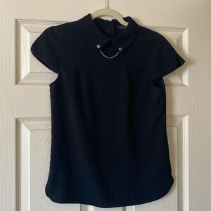 Ted Baker Peter Pan collar Black Top
